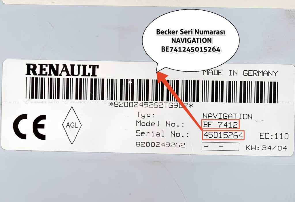 Renault Becker Serial Radio Code 1