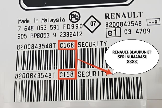 Renault Becker Serial Radio Code 1