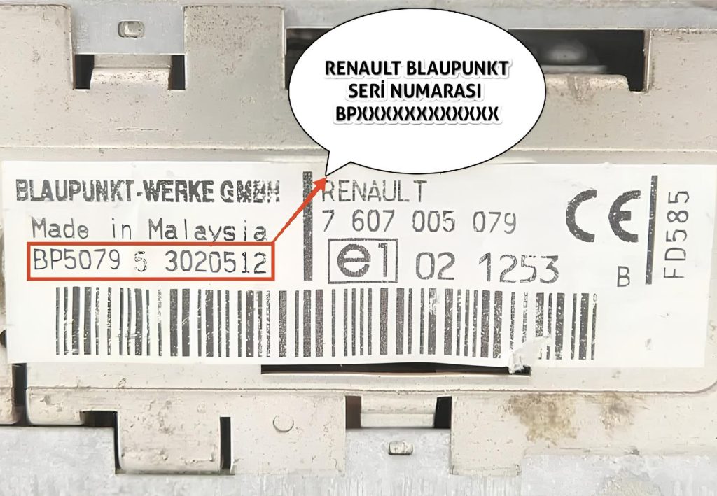 Renault Becker Serial Radio Code 2