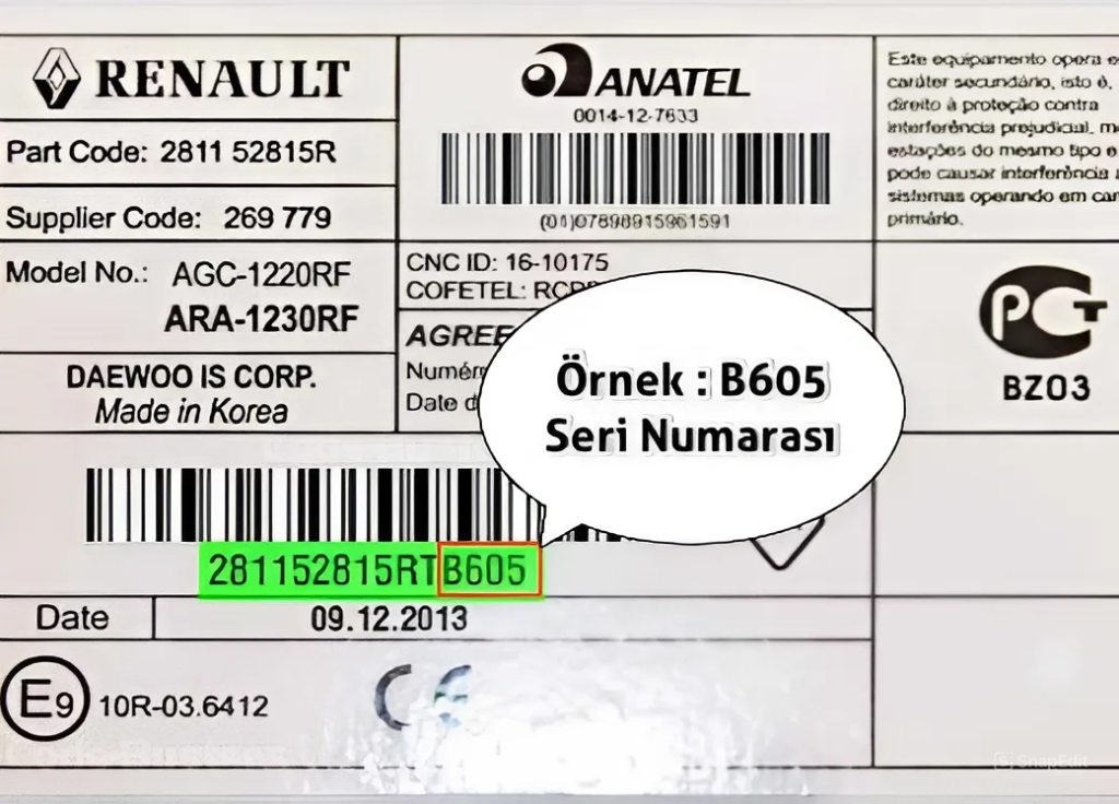 Renault Radio Serial Code 1