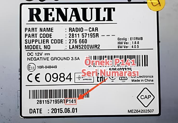 Renault Radio Serial Code 2