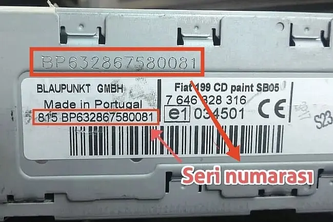 Fiat Bosch 815CM Series Radio Code