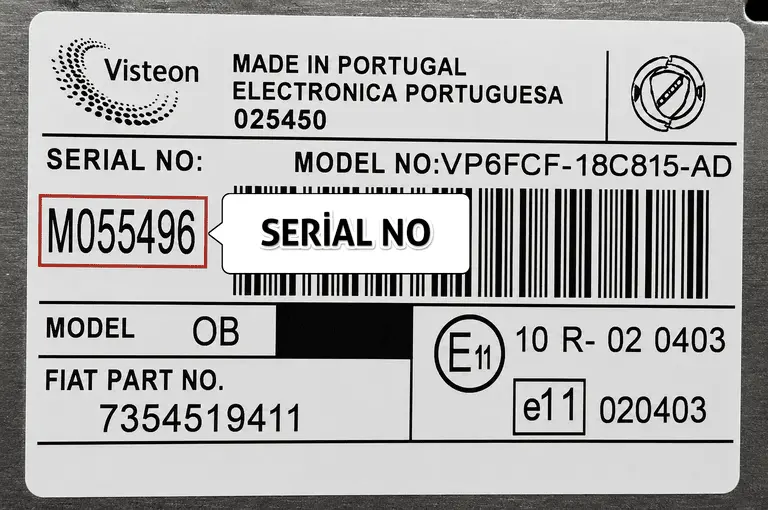 Fiat Visteon Model Teyp Radyo Seri No Görseli 1