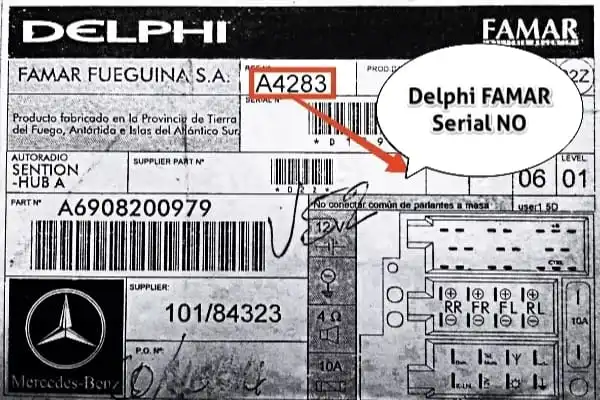Mercedes Delphi Famar Fueguina Series Radio Serial Number