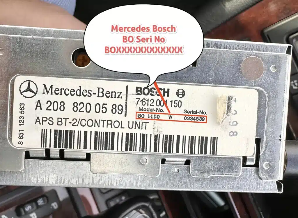 Mercedes Bosch & Blaupunkt Serisi Radyo Seri Numarası 1