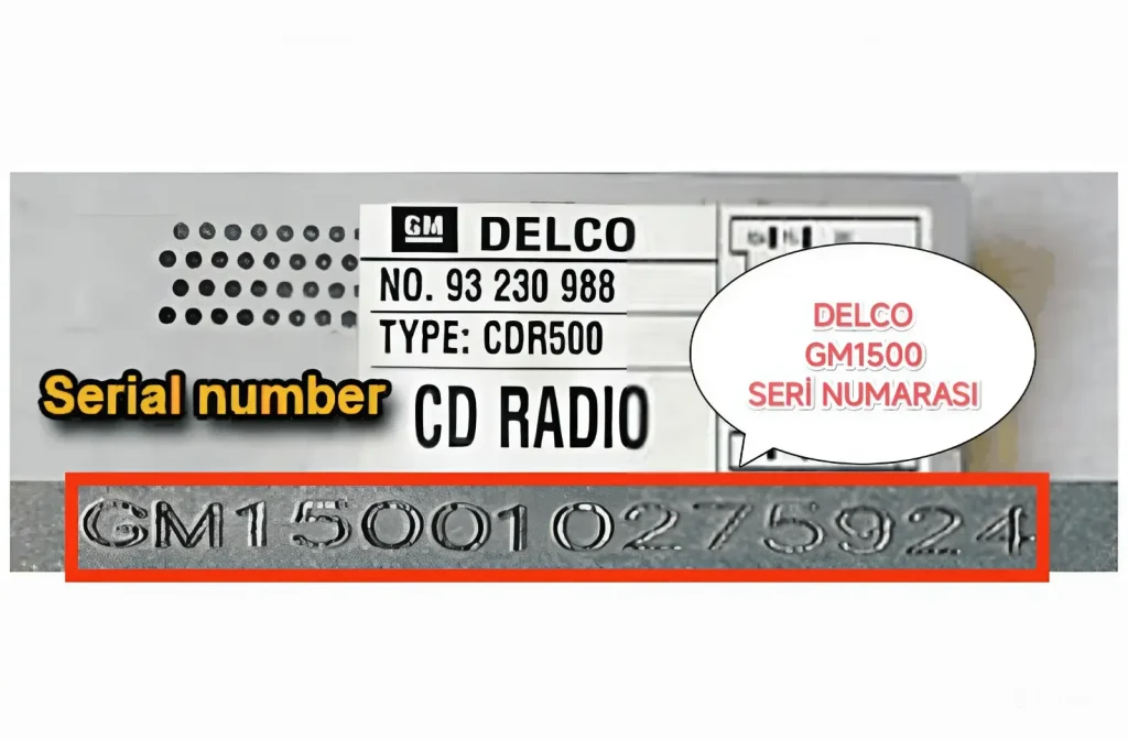 Opel Delco Radio Serial Number