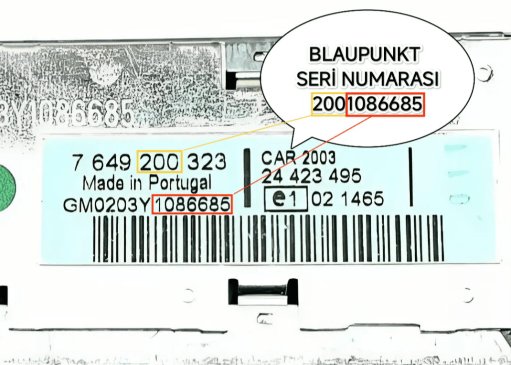 Opel CAR2003 Radio Code Serial
