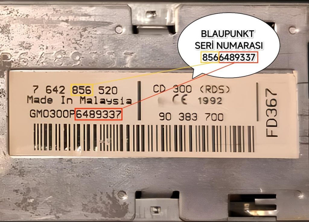 Opel CD300 RDS Radio Code Serial