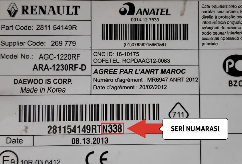 Opel Renault Series Radio Serial Number
