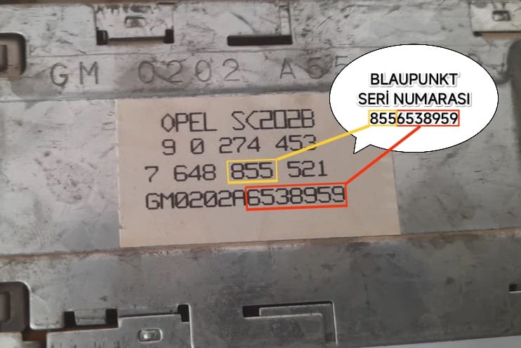 Opel SC202 Radio Code Serial