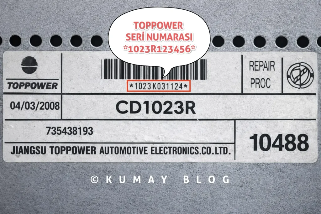 Fiat Toppower Radio 1023R Code Serial No