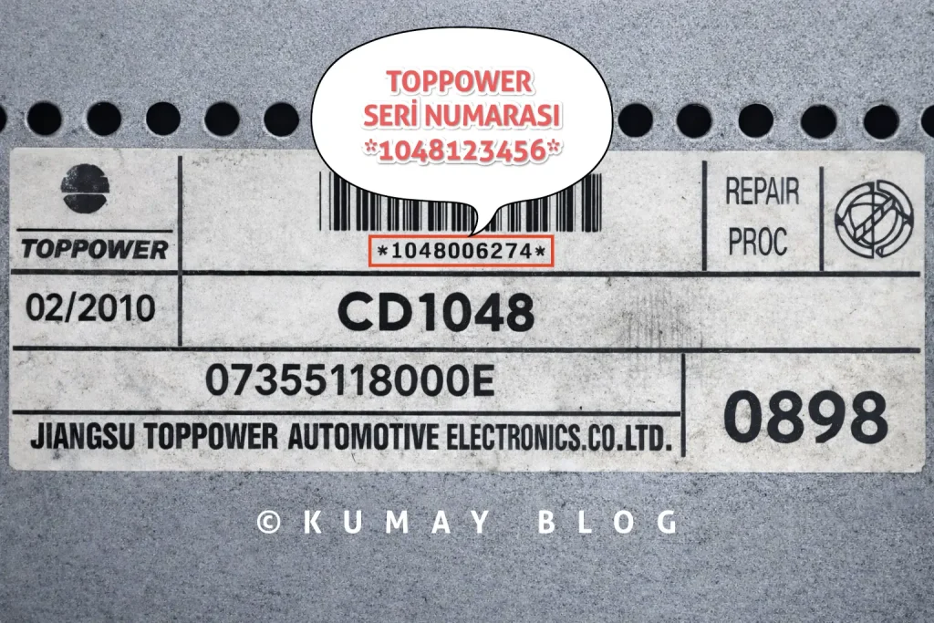 Fiat Toppower 1048 Radio Code Example