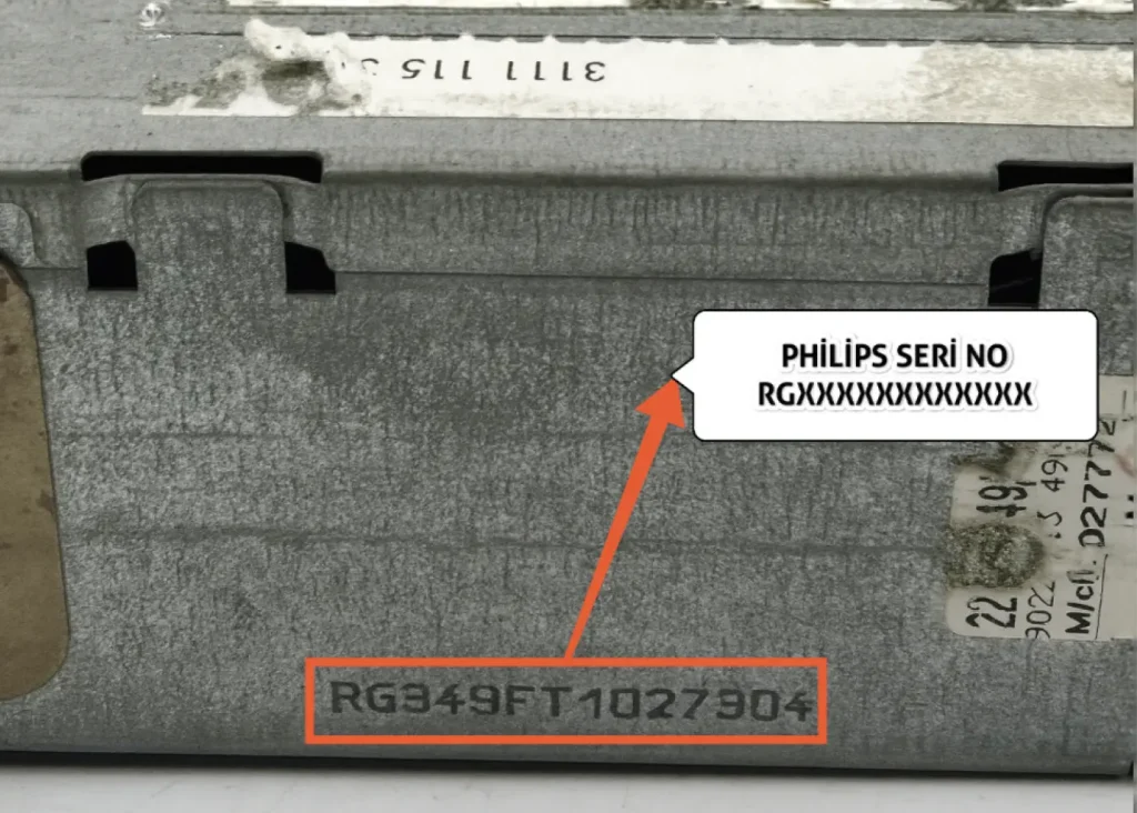 Land Rover Philips Teyp Kodu Seri Numarası