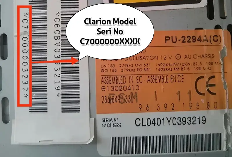 Peugeot Clarion Radyo Kodu C7 Serisi