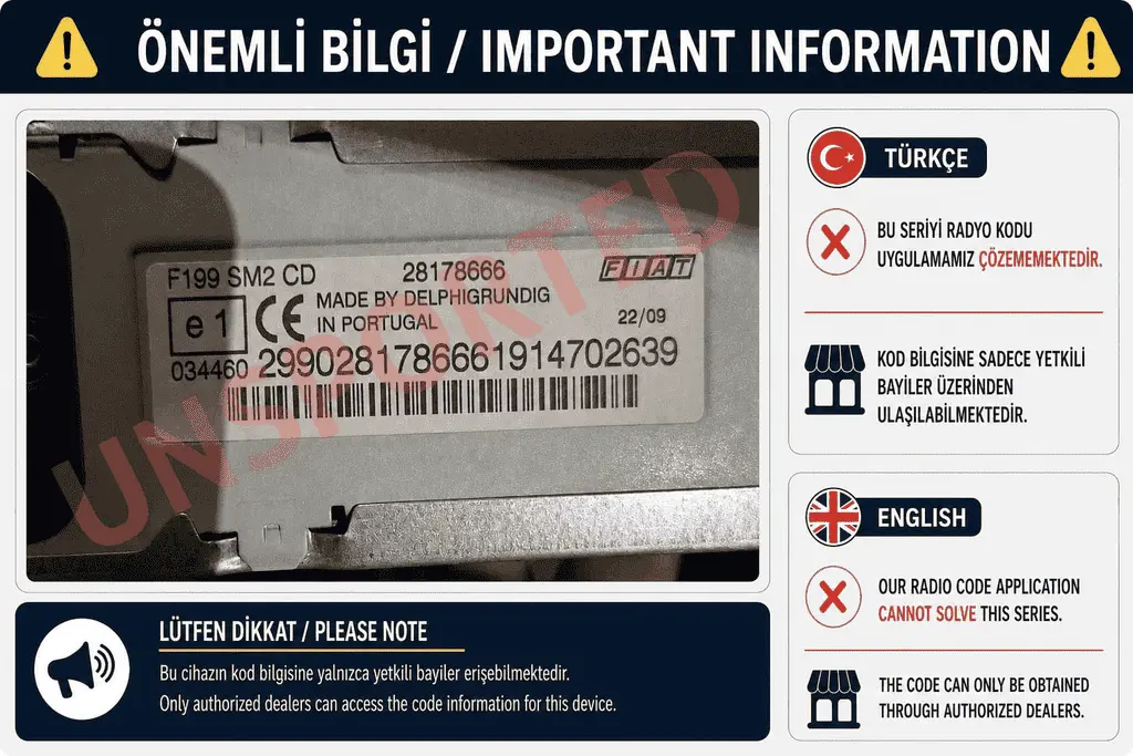 Fiat GRUNDİG F199 Radio Code Not Supported