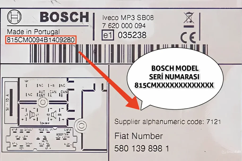 Iveco Bosch 815 Serisi Teyp Kodu