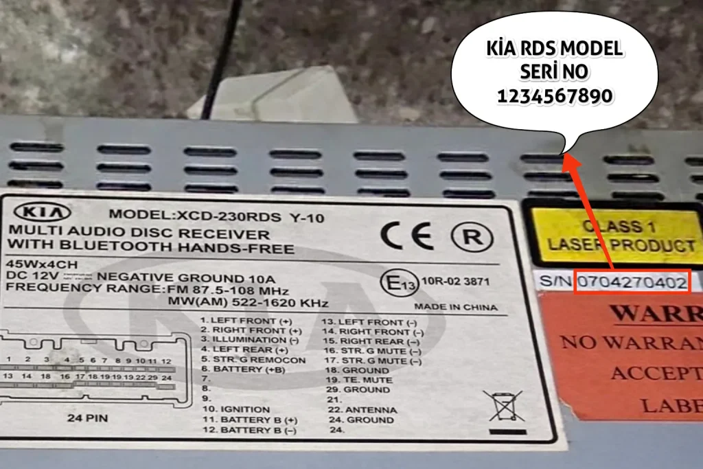 Kia Picanto and Cerato Radio Password