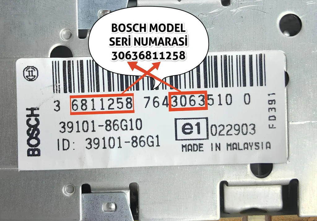 Suzuki Bosch 11 Haneli Seri Numarası Örneği 2