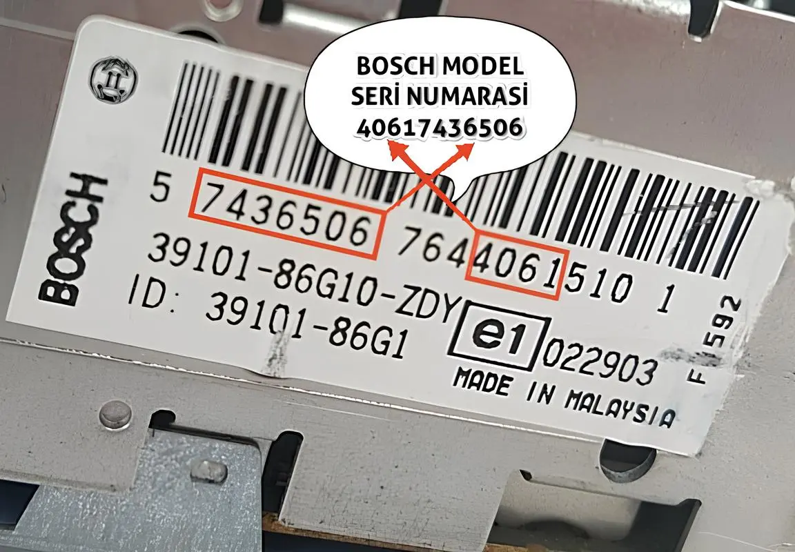 Suzuki Bosch 11 Haneli Seri Numarası Örneği 1