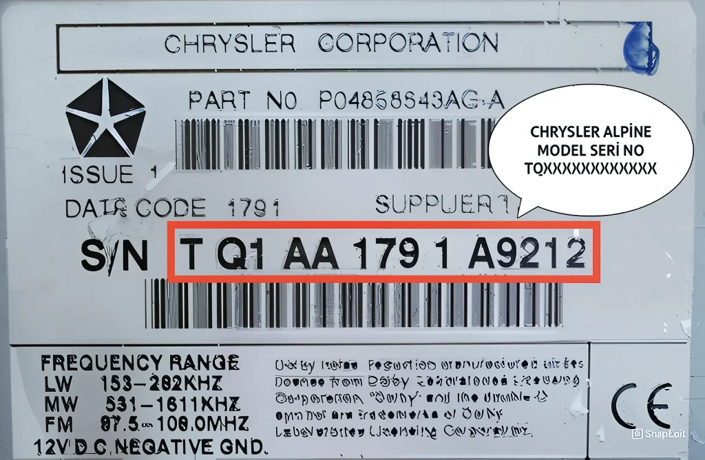 Chrysler Alpine Model Radio Serial No Image 4