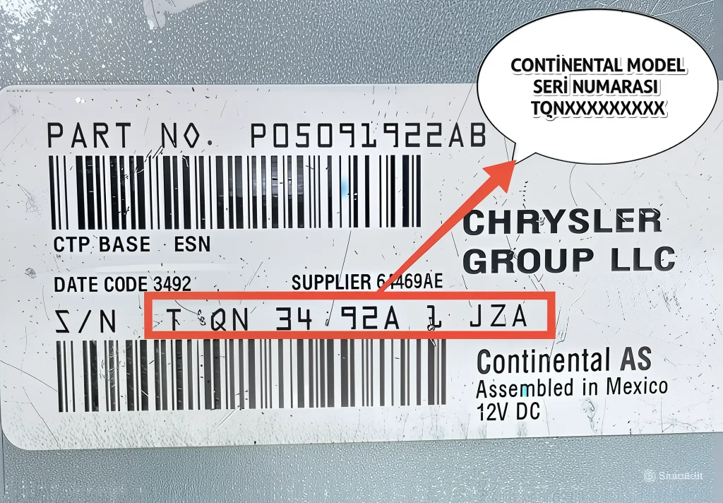 Chrysler Continental T QN Radio Code Serial No