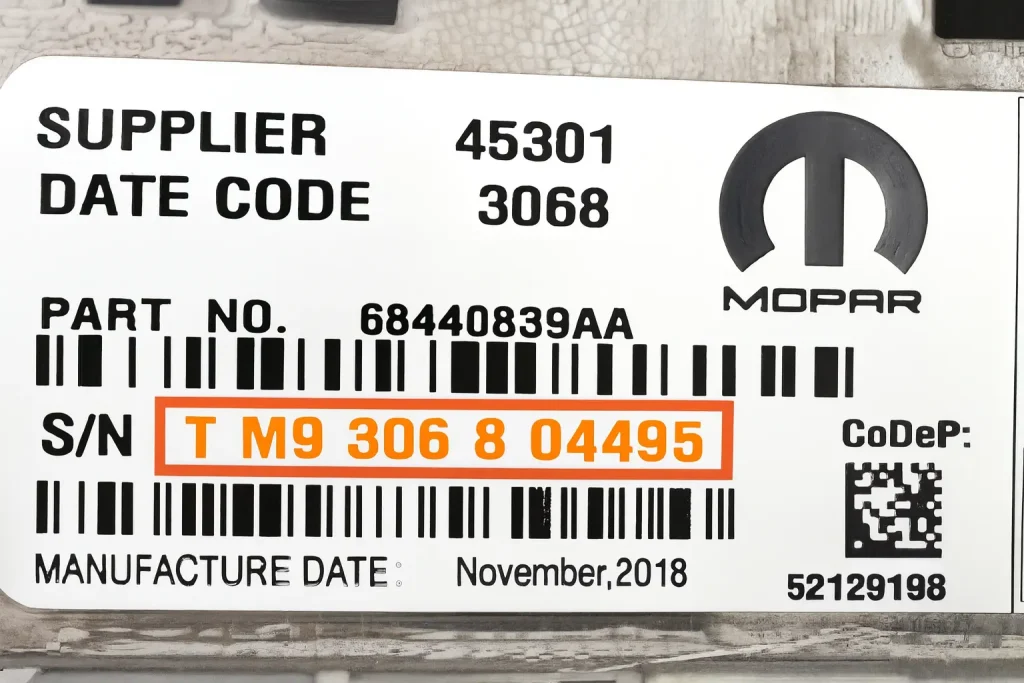 Chrysler Panasonic Radio Code TM9