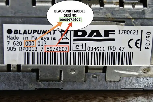 DAF Blaupunkt Radio Serial Number Location