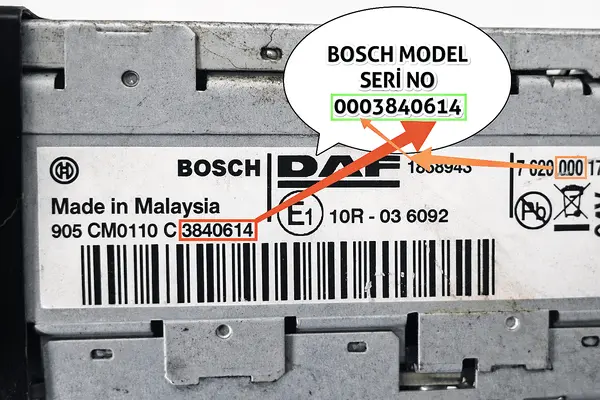 DAF Bosch Radio Serial Number