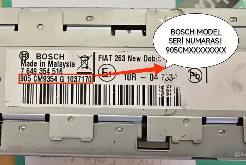 Fiat Blaupunkt Radyo Seri Numarası