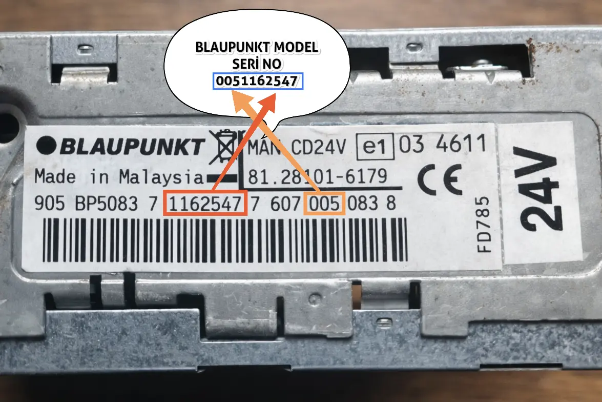 MAN Blaupunkt Radio Serial Number Location