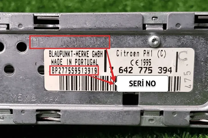 Citroen Blaupunkt Old PH1 (C) Radyo Seri Numarası