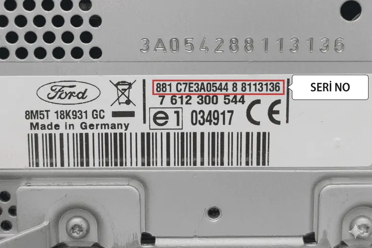 Ford Radyo Teyp Seri No 2