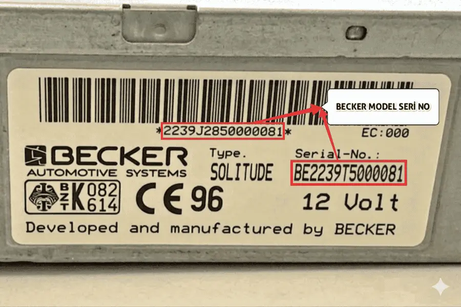 Ferrari Becker Stereo Serial Number Example