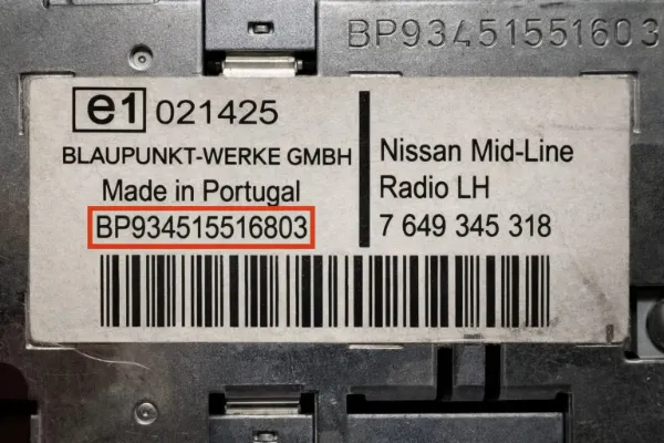 Nissan Blaupunkt Radio Serial Number