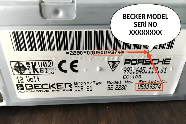 Porsche Becker 8-Character Serial No Code